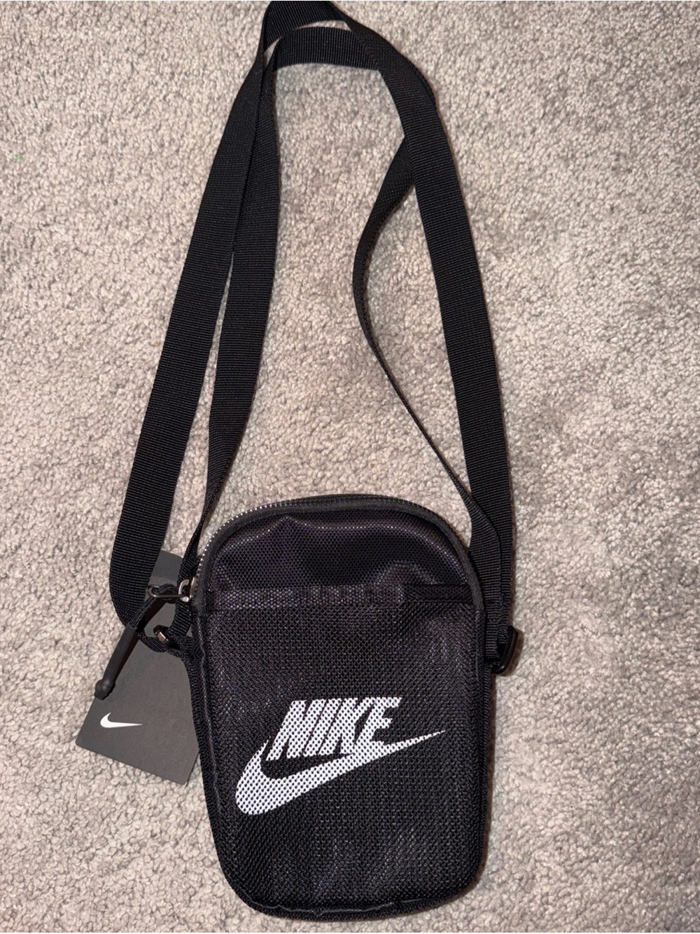 Nike Black Small Crossbody Phone Pouch with White Logo